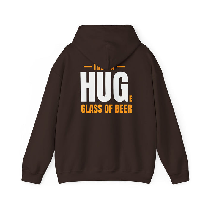 dark chocolate hoodie with i need a huge glass of beer novelty print