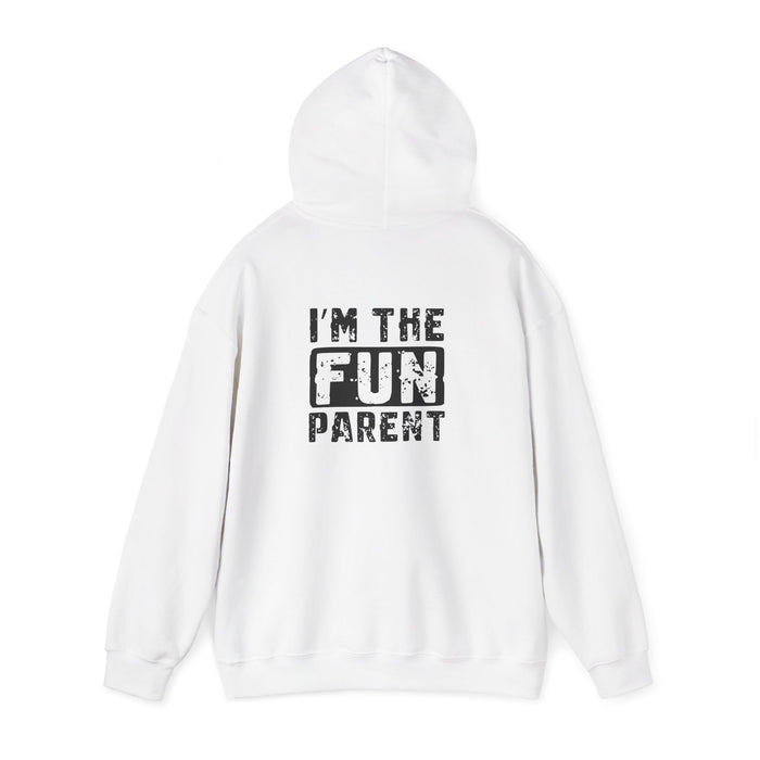 sport grey hoodie with i'm the fun parent funny family slogan design