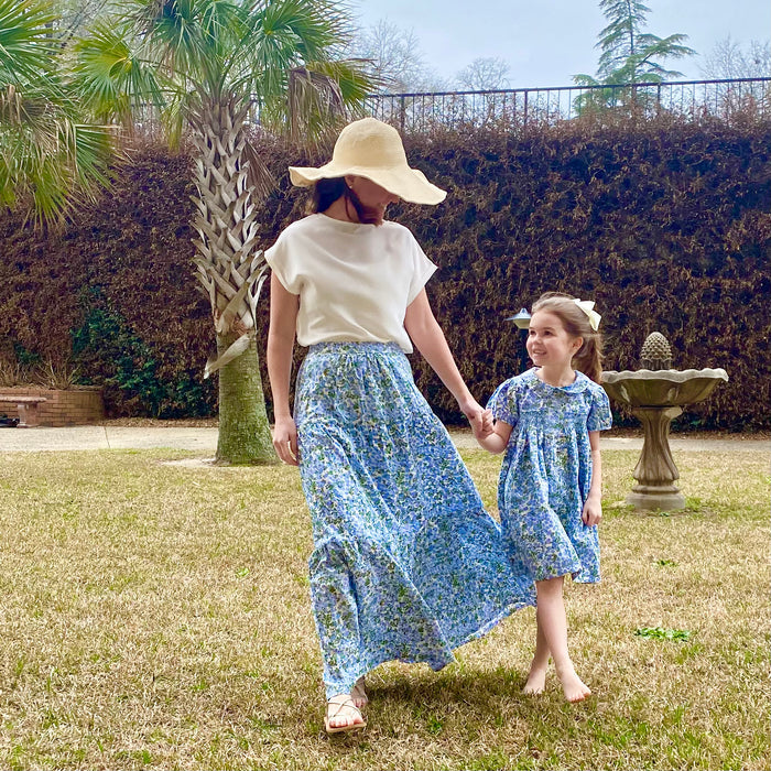 Smocked Charlotte Dress- Hydrangea & Bee Floral
