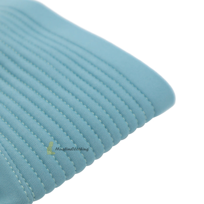 Instant Pull-On Easy Hijab Jilbab In Pastel Light Blue - Padded Visser Shoulder-Length Easy Muslimah Khimar