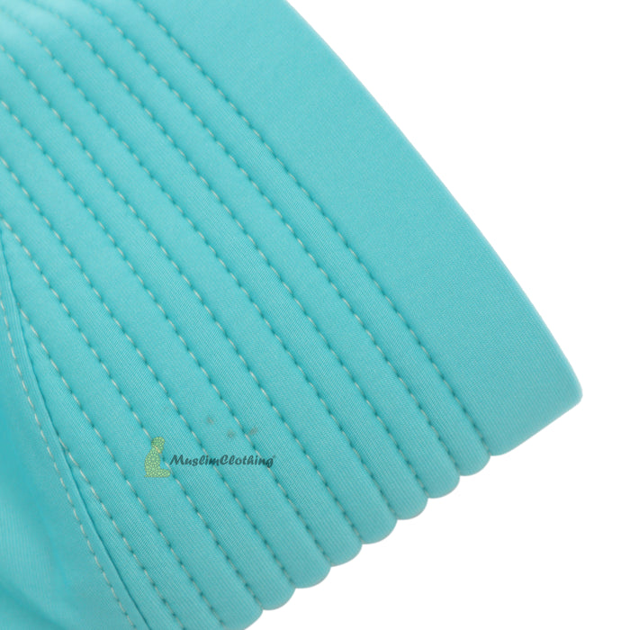 Instant Pull-On Easy Hijab Jilbab In Pastel Turquoise - Padded Visser Shoulder-Length Easy Muslimah Khimar