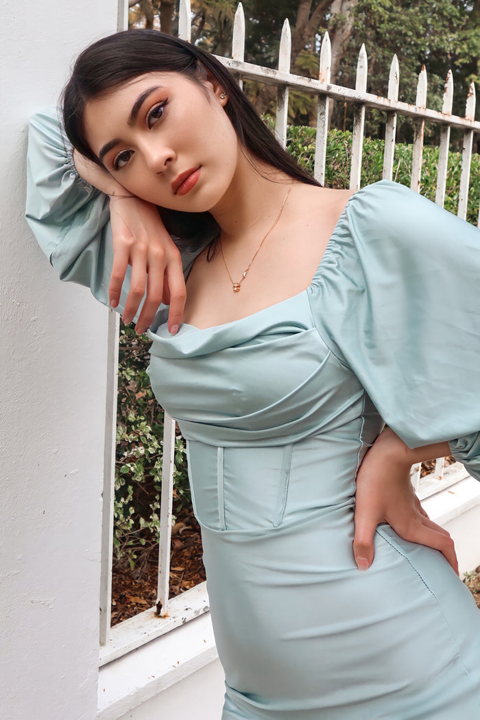 Joel Corset Dress - Sage - Runway Goddess