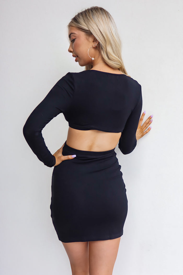 Joslyn Sleeve Dress - Black - Runway Goddess
