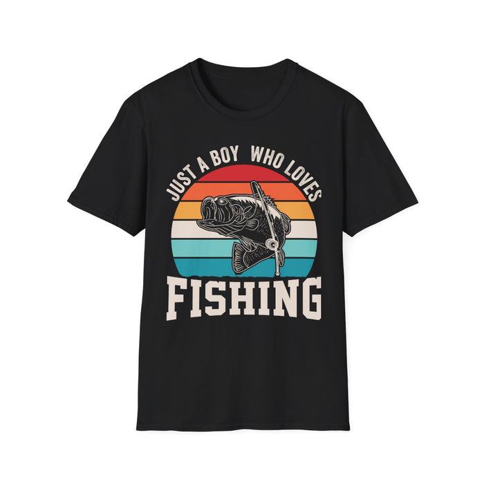 navy blue t-shirt with fishing enthusiast slogan graphic