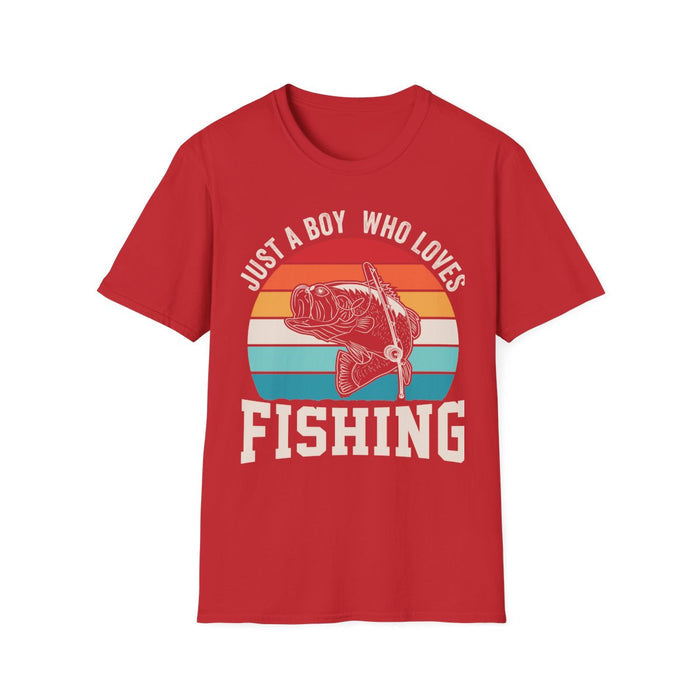 dark heather t-shirt with fishing boy slogan