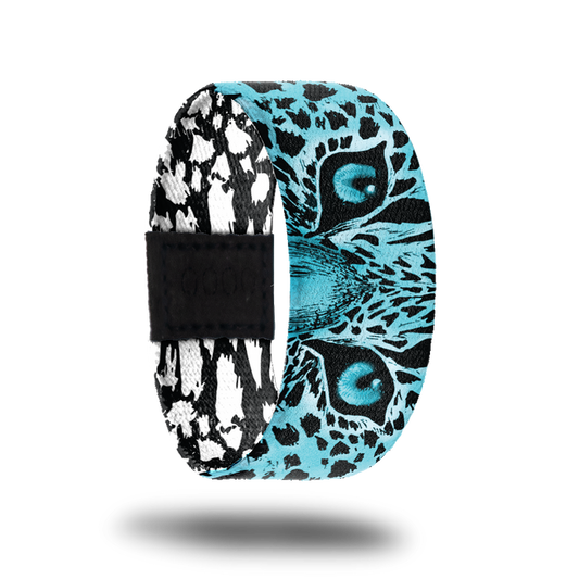product photo of the front of Just As I Am. It is showing the blue coloration of the leopard.