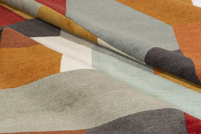 detail image of Kaleidoscope Red hand knotted area rug design by Tufenkian