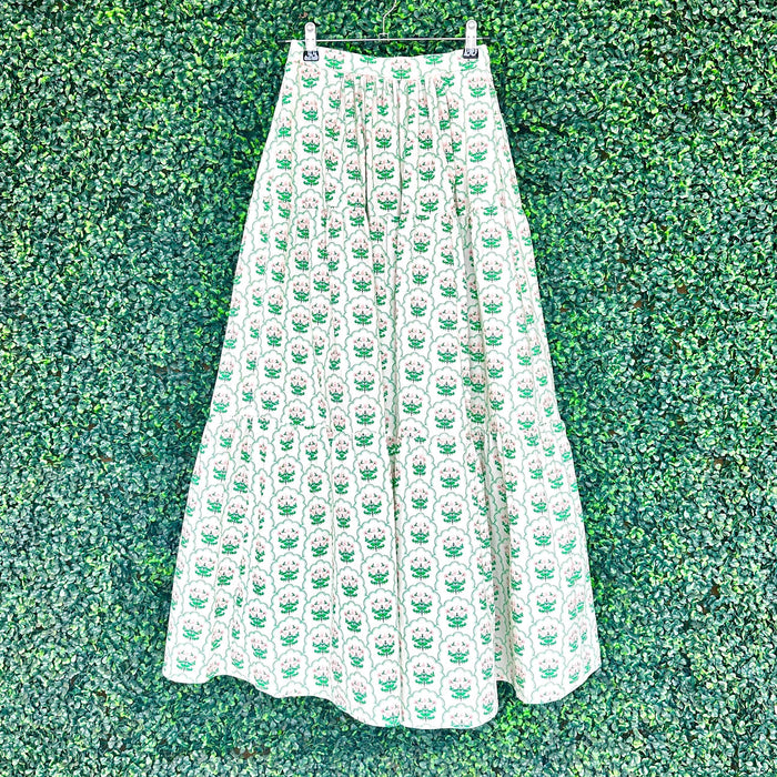 pink and green ladies maxi skirt