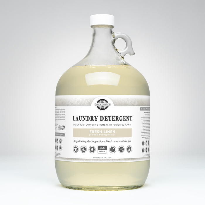 Rustic Strength Laundry Detergent - 128oz Glass Jar - Fresh Linen