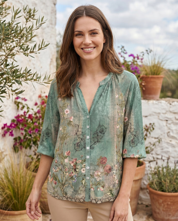 Leah - Boho Print Blouse — hero shot