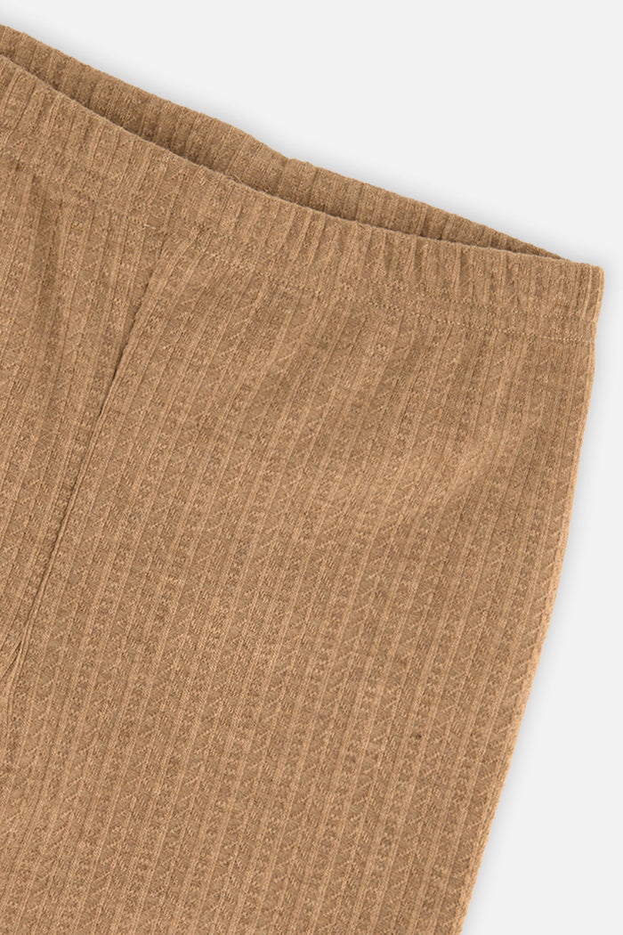 Deux par Deux girls' brown chevron jacquard leggings, view 6