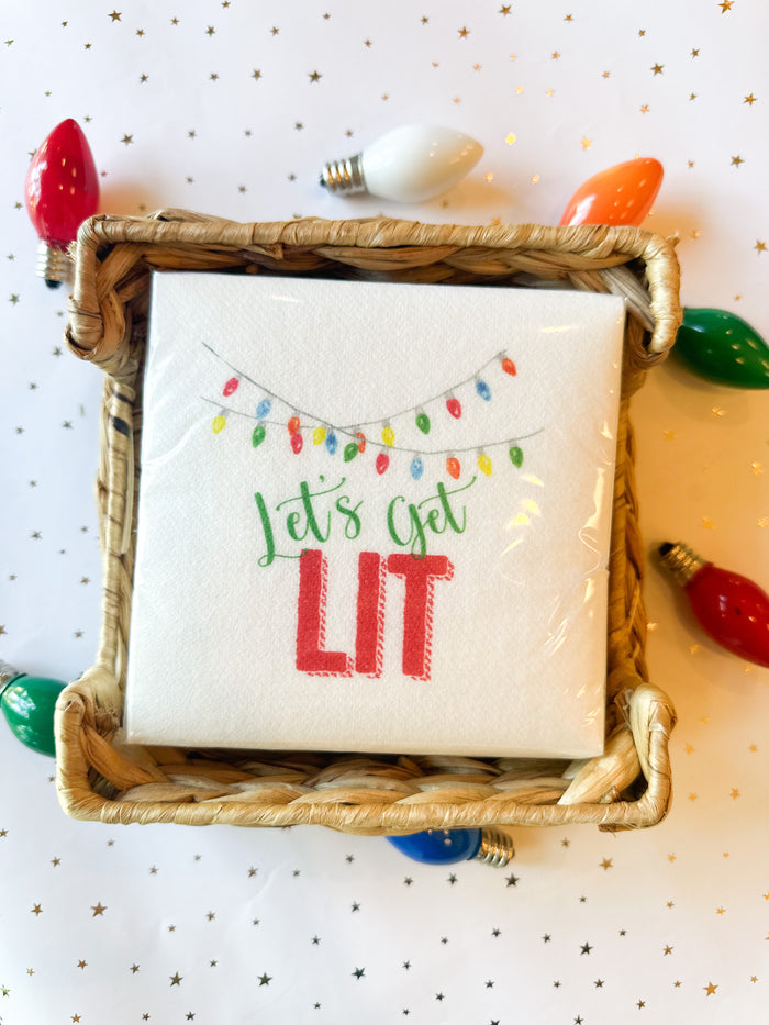 Let’s Get LIT! Vintage lights luxe cocktail napkins