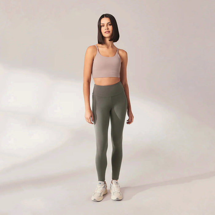 Lightweight Everyday High Waisted Leggings - Slate Green