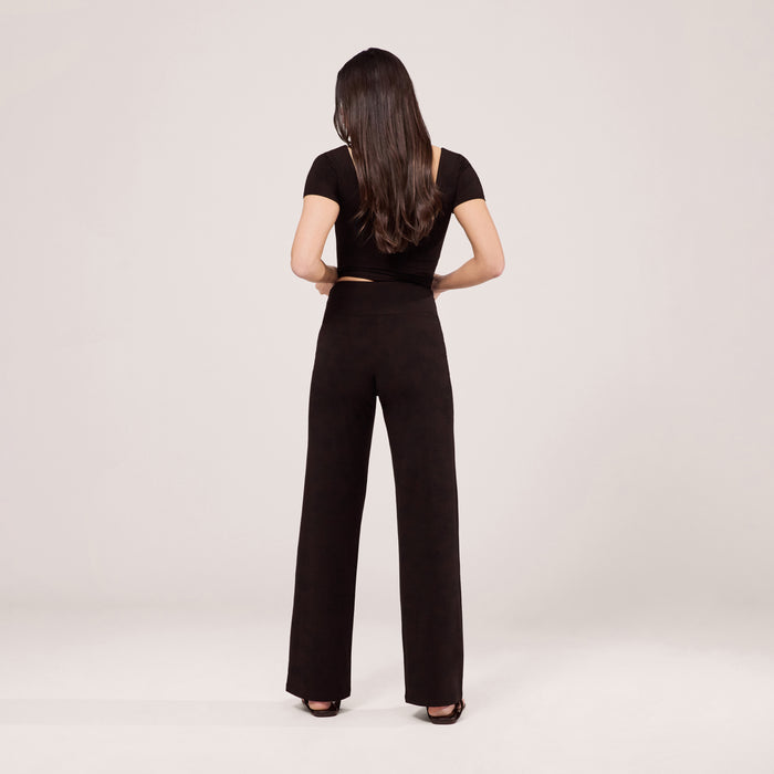 Lightweight Wide Leg Trousers - Black Coffee