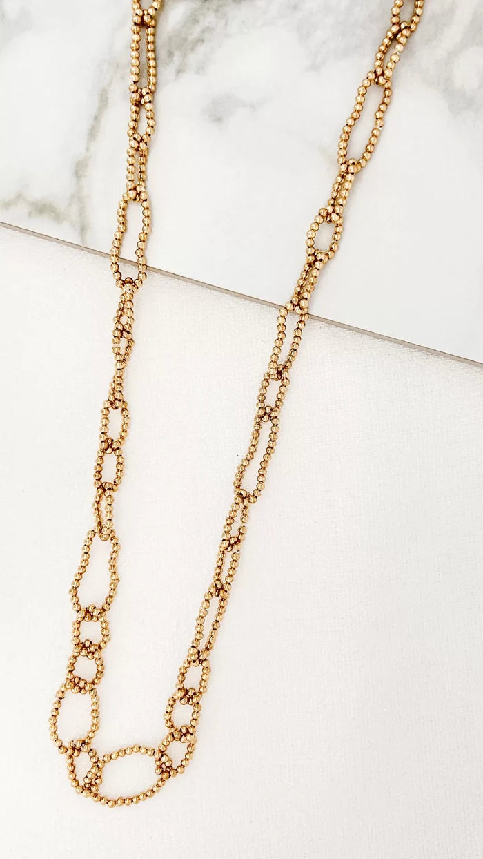 Long Gold Loop Necklace 6908