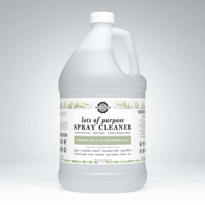 Rustic Strength, Lots of Purpose Spray Cleaner, 1 Gallon, Plastic Jug, Rosemary Mint & Tea Tree