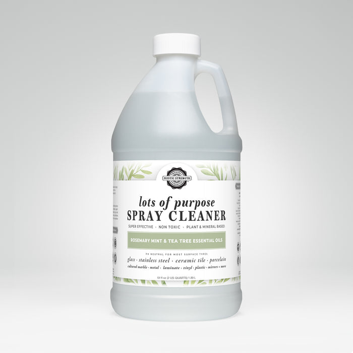 Rustic Strength, Lots of Purpose Spray Cleaner, Half Gallon, Plastic Jug, Rosemary Mint & Tea Tree
