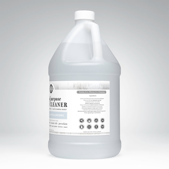 Rustic Strength, Lots of Purpose Spray Cleaner, 1 Gallon, Plastic Jug, Left Side View, Unscented