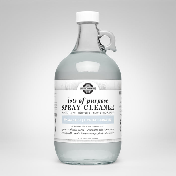 Rustic Strength, Lots of Purpose Spray Cleaner, Half Gallon, Glass Jug, Unscented