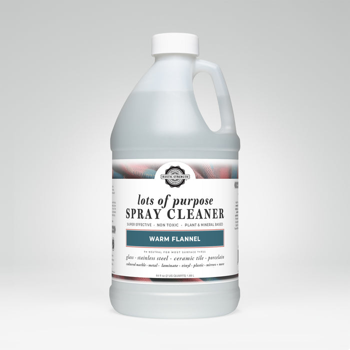 Rustic Strength, Lots of Purpose Spray Cleaner, Half Gallon, Plastic Jug, Warm Flannel