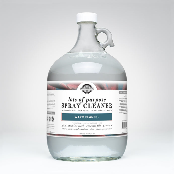 Rustic Strength, Lots of Purpose Spray Cleaner, 1 Gallon, Glass Jug, Warm Flannel