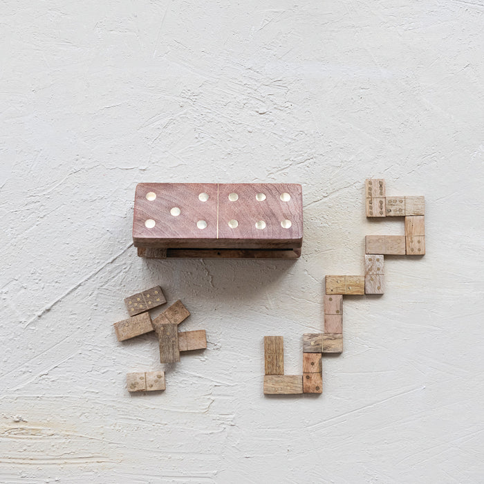 Mango Wood Dominoes Set