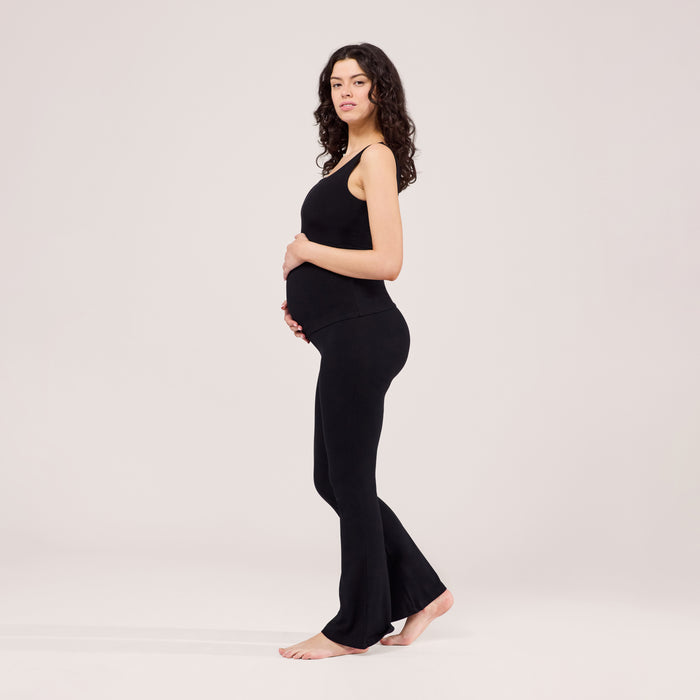 Maternity Lightweight Flare Leggings - Black