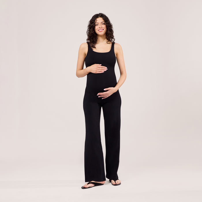 Maternity Lightweight Wide Leg Trousers - Black