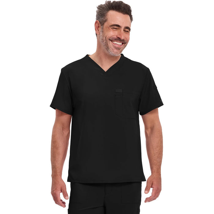Men's EDS Essentials Tuckable V-Neck Scrub Top - Black - 1