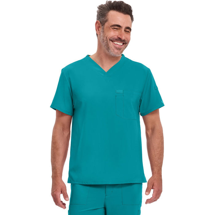 Men's EDS Essentials Tuckable V-Neck Scrub Top - Teal Blue - 1