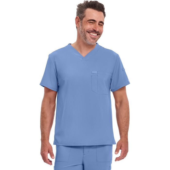 Men's EDS Essentials Tuckable V-Neck Scrub Top - Ciel - 1