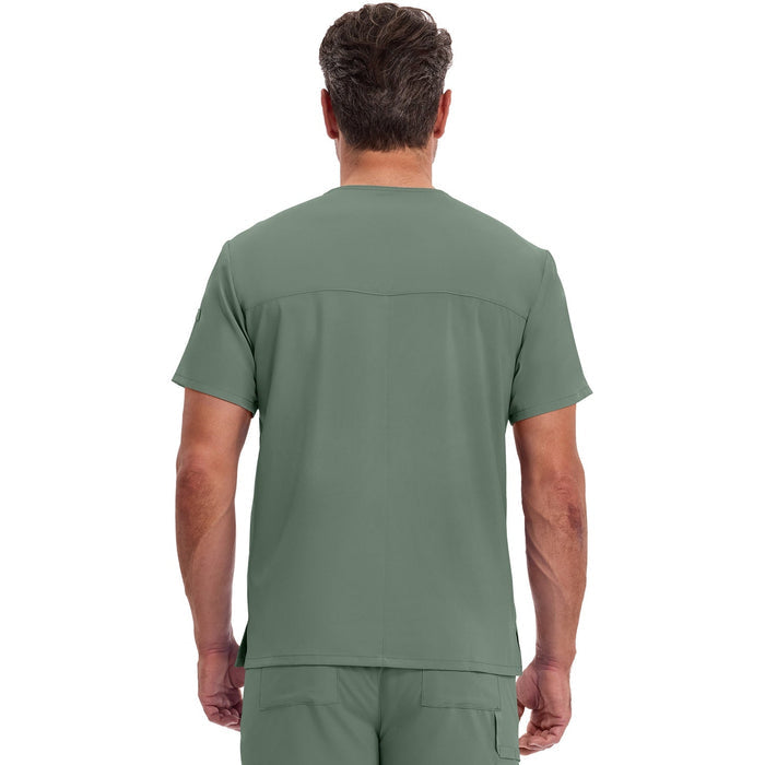 Men's EDS Essentials Tuckable V-Neck Scrub Top - Olive - 2