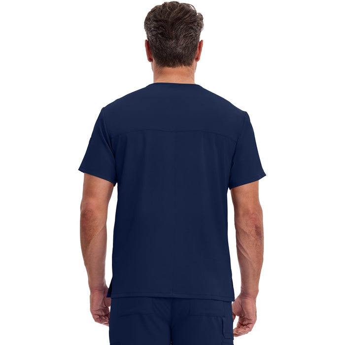 Men's EDS Essentials Tuckable V-Neck Scrub Top - Navy - 2