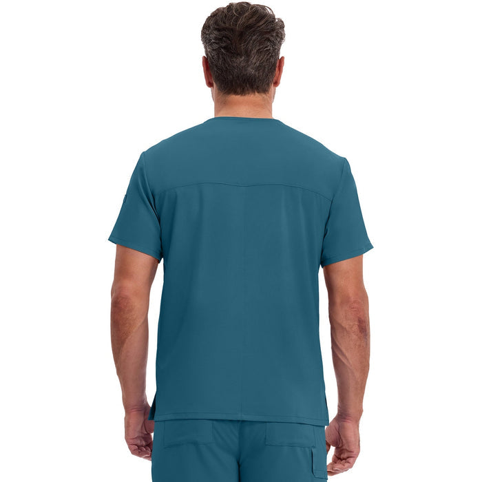 Men's EDS Essentials Tuckable V-Neck Scrub Top - Caribbean Blue - 2
