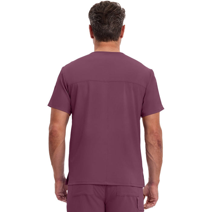 Men's EDS Essentials Tuckable V-Neck Scrub Top - Wine - 2