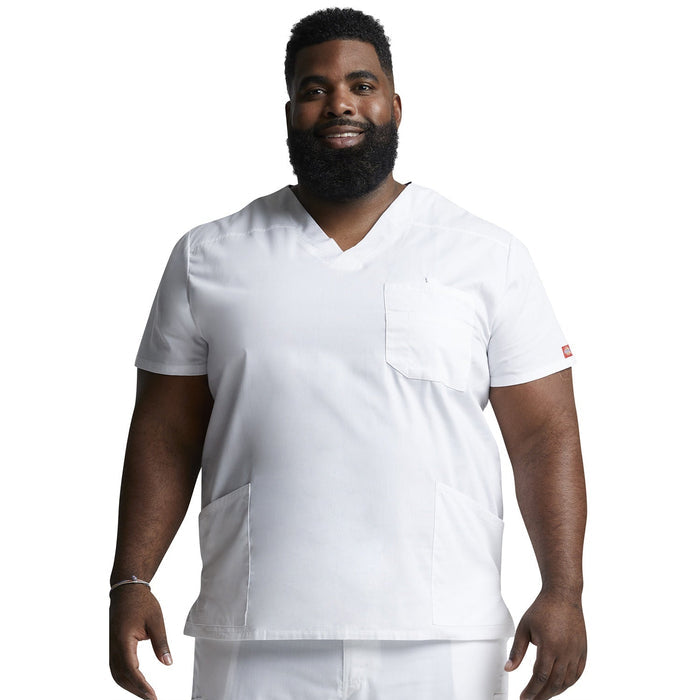 Men's EDS Signature V-Neck Scrub Top - White - 1