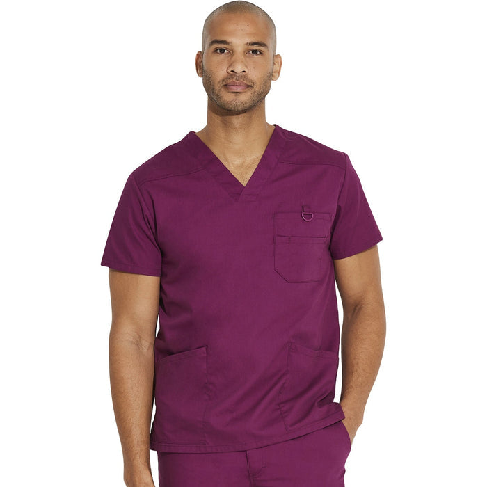 Men's EDS Signature V-Neck Scrub Top - Wine - 1