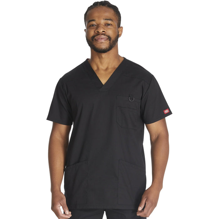 Men's EDS Signature V-Neck Scrub Top - Black - 1