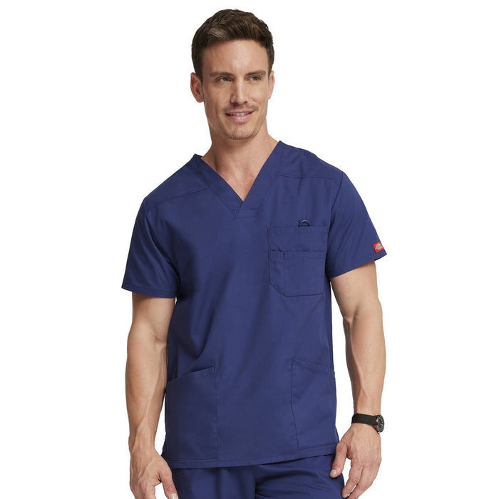 Men's EDS Signature V-Neck Scrub Top - Navy - 1