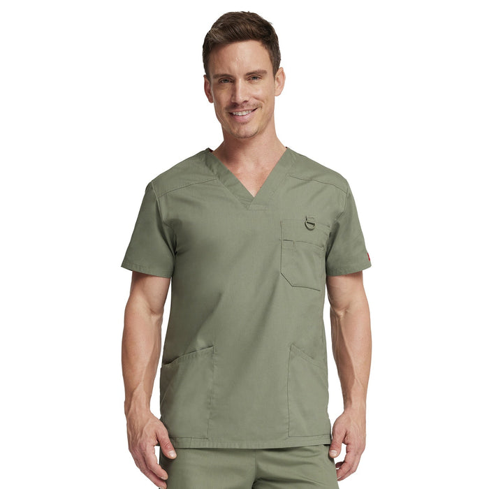 Men's EDS Signature V-Neck Scrub Top - Olive - 1