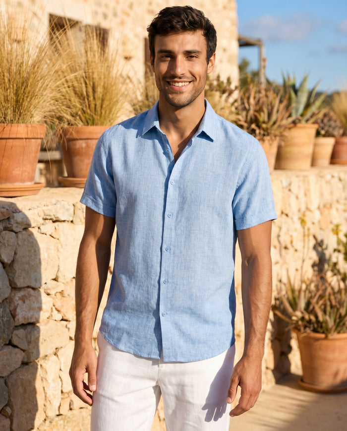 James - Men's Linen Shirt — hero shot