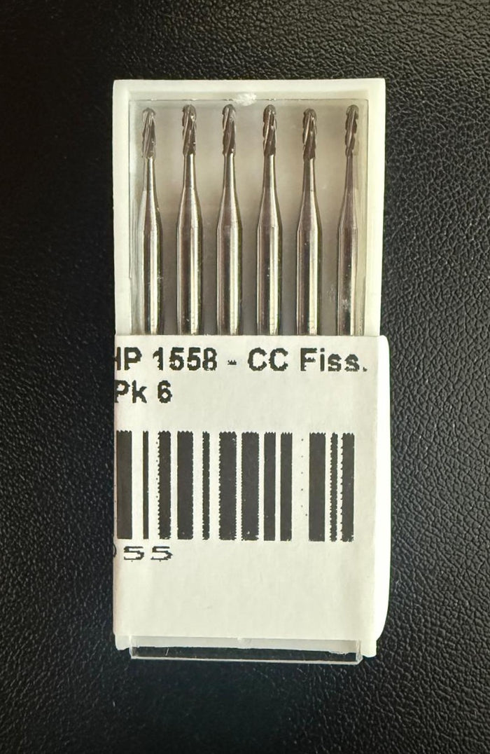 META HP Carbide Burs #1558 Cross Cut Fissure Round End (Each) #307-155800