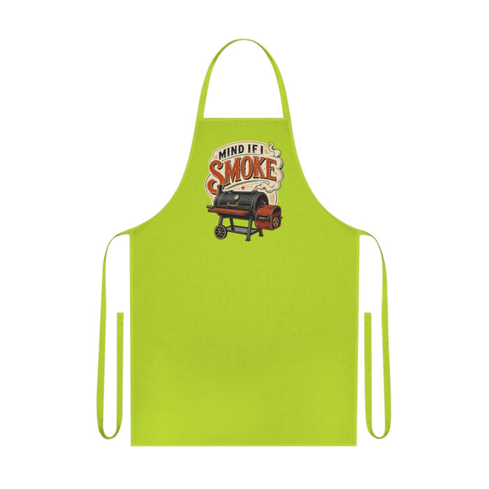 black apron with mind if i smoke bbq slogan for grill masters