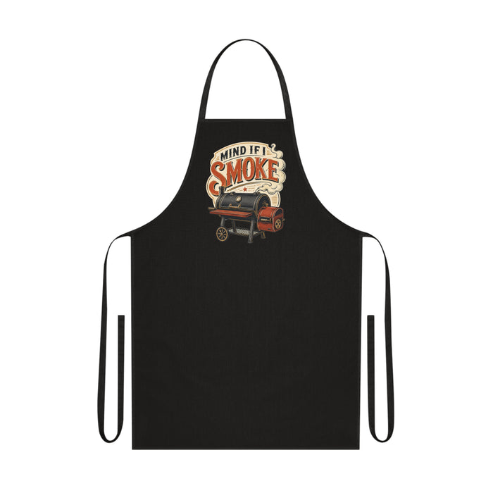 lime green apron with mind if i smoke bbq graphic