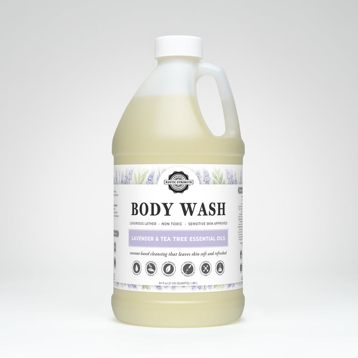 Rustic Strength, Body Wash, 64oz, Plastic, Lavender & Tea Tree