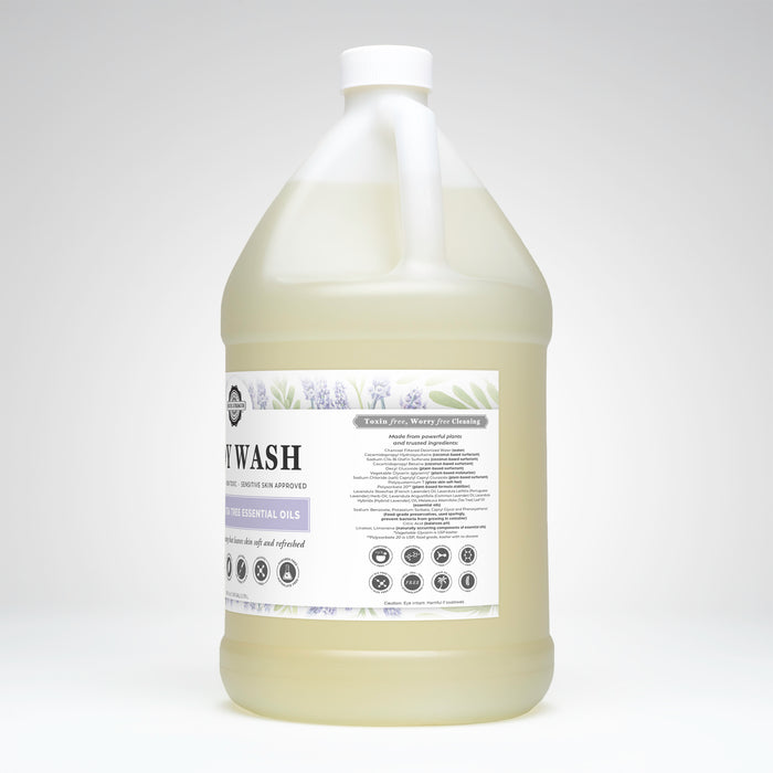 Rustic Strength, Body Wash, 128oz Plastic, Lavender & Tea Tree, Side View Right