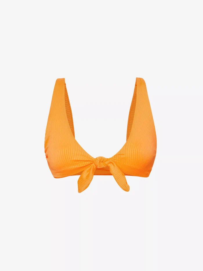 MONDAY SWIMWEAR Portugal Tie-Front Orange Bikini Top - House Of Huntington