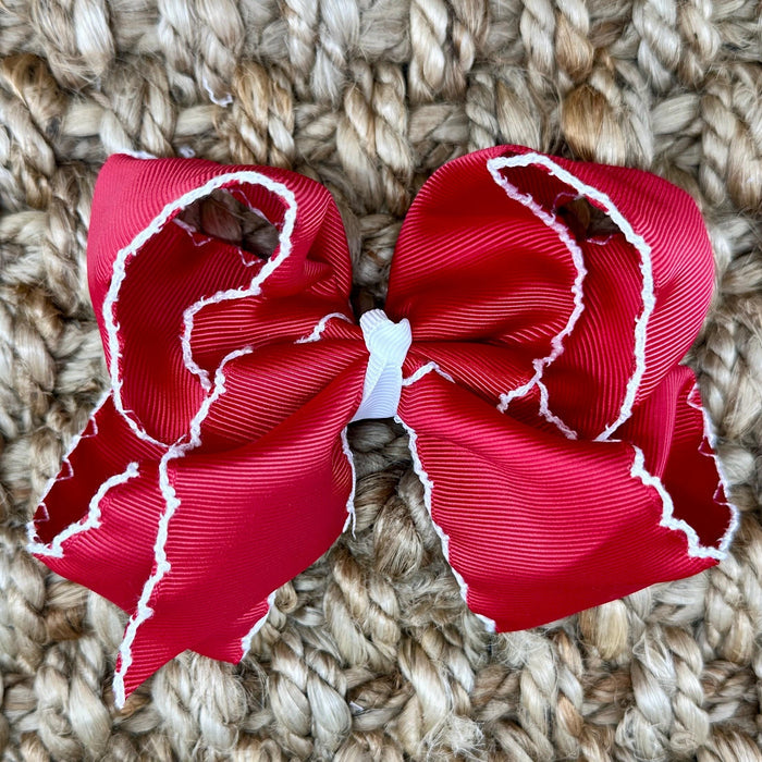 garnet red grograin bow