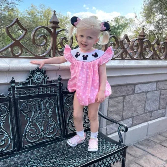 Mouse Ears Romper - light pink