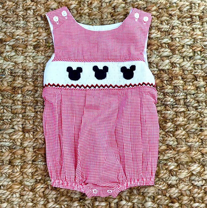 Mouse Ears Smocked Boy Bubble